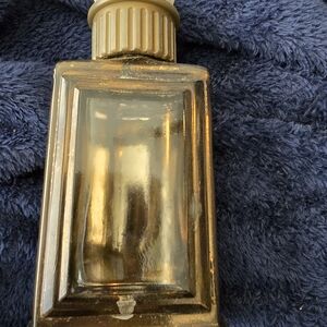 Rare Vintage English Leather Carriage Lantern Cologne Bottle Empty W Aged Patina